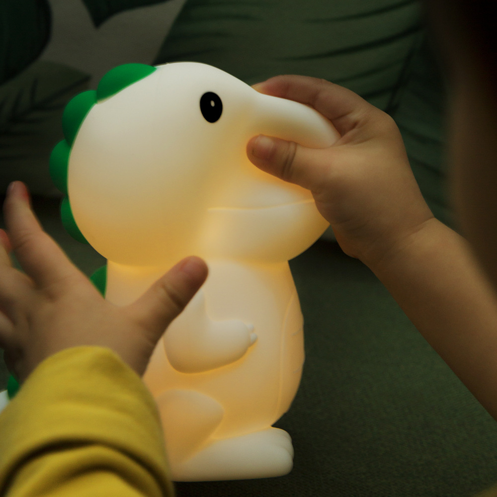 Creative dinosaur silicone night light LED light USB charging warm light colorful racket color changing dimming Hart Dragon Night Light