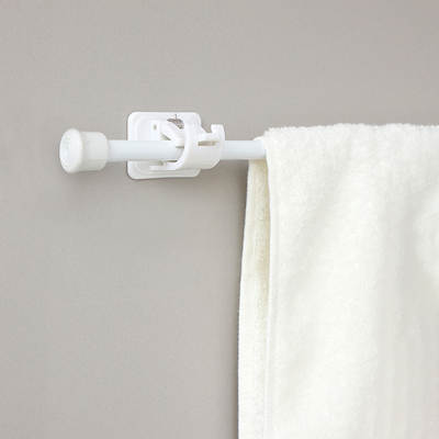 Punch-free curtain telescopic rod kitchen water shoe cabinet layered rod bathroom curtain rod door curtain rod clip hook support frame