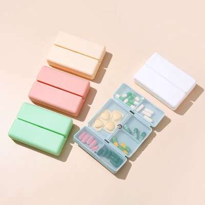 Travel portable sub-pack 7-cell pill box independent folding double-layer storage box magnet magnetic seven-cell pill box