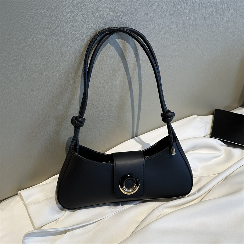 French Niche Texture Underarm Bag 2023 Summer New Solid Color PU Shoulder Bag Commuter All-match Crossbody Handbag