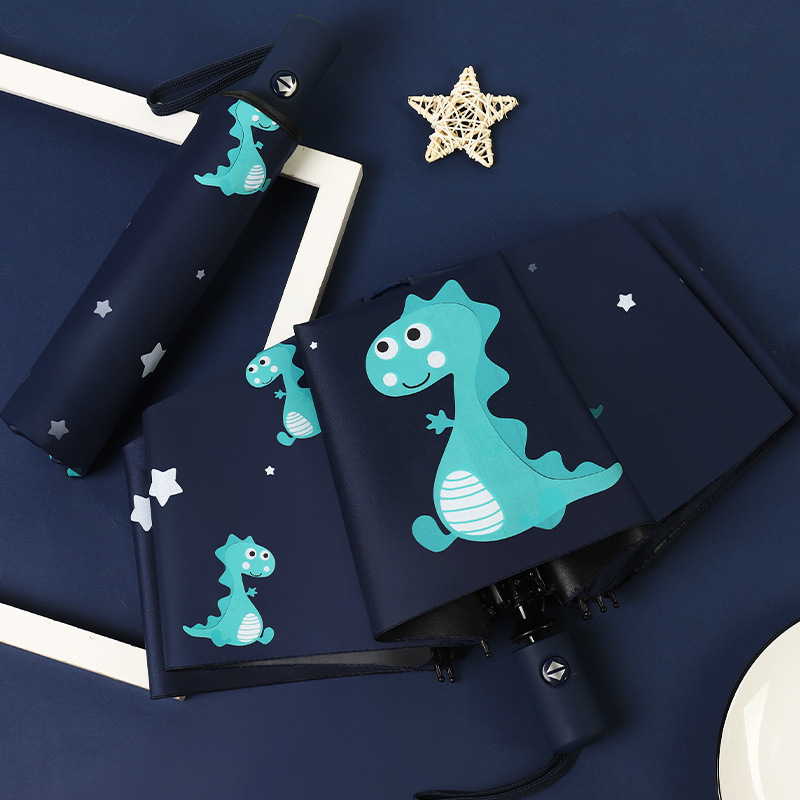 Full-Automatic Umbrella Women's Sunny and Rainy Dual-Use Wind-Resistant Student Cartoon Cute Lightweight Folding Fresh-Style Sun Umbrella Sunscreen