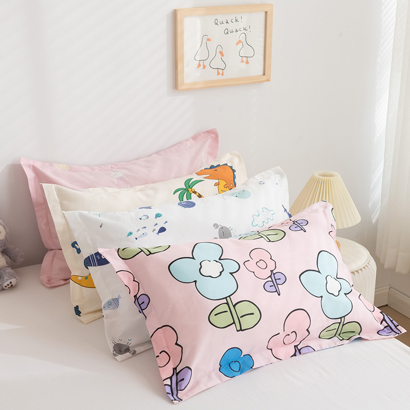 Wholesale cotton children's pillowcase summer cotton pillowcase kindergarten baby cartoon student pillow liner set