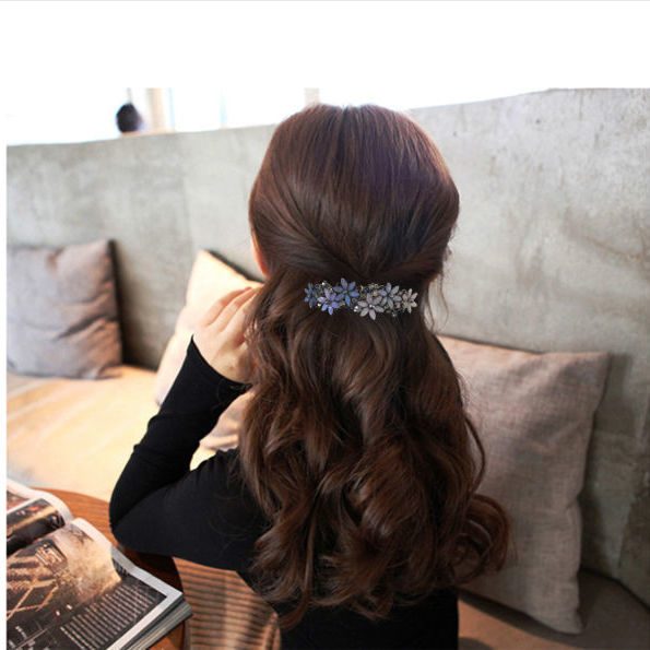 Hairpin Back Head Horizontal Clip Large One-word Spring Clip Mother Hairpin Rhinestone Top Clip Ponytail Clip Headwear Disc Hair_voghion.com
