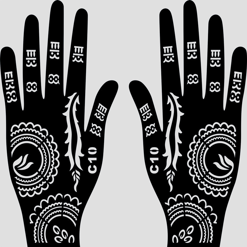 Temporary Hand-painted Tattoo Template Inkjet Tools Indian Henna Hollow Tattoo Juice Herbal Semi-permanent Tattoo