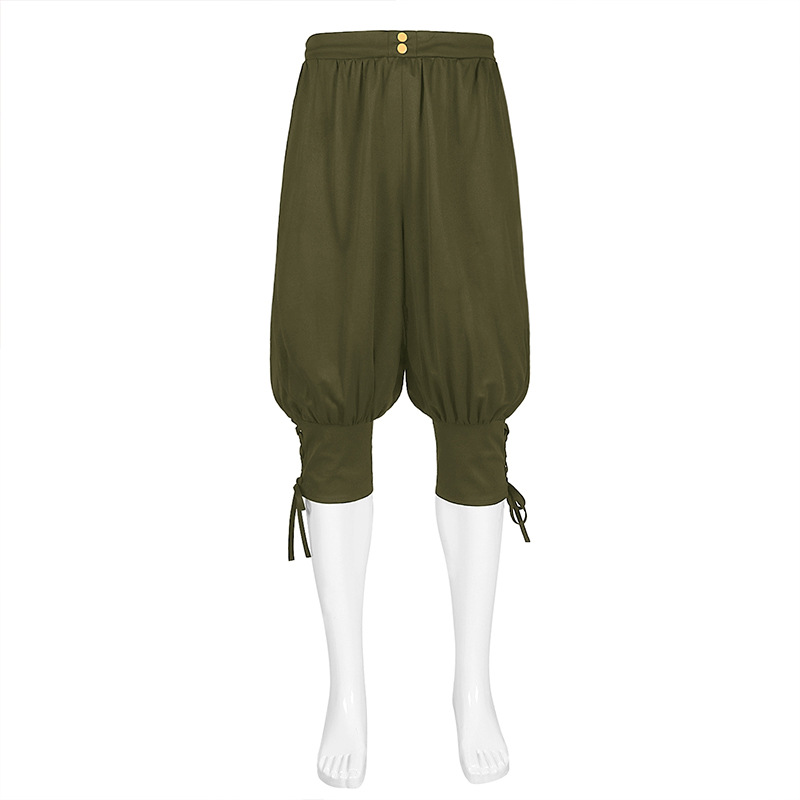 European and American retro Renaissance lantern pants medieval lace-up tights over the knee elastic waist shorts