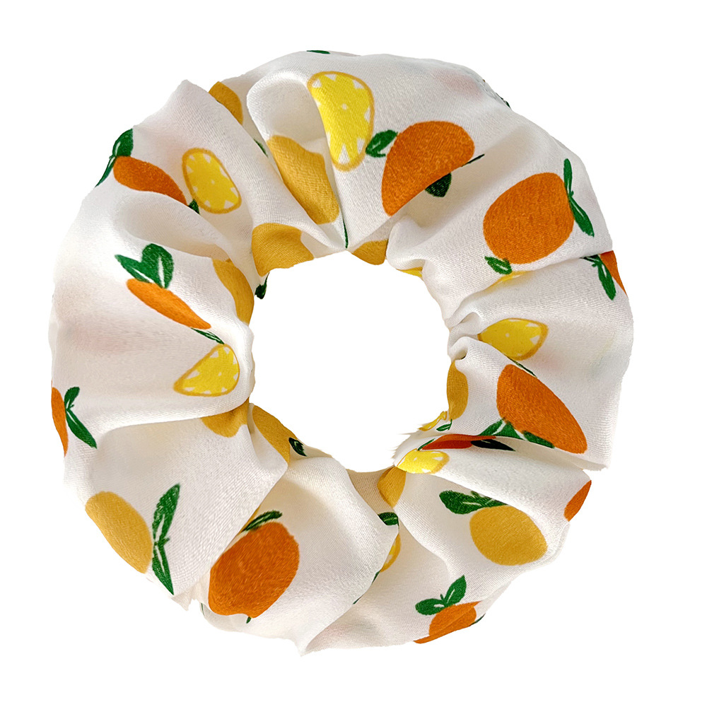 Korean Style New Fashion Fruit Pattern Children Women's Large Bowel Ring Strawberry Apple Banana Large Bowel Hair Ring Large Size