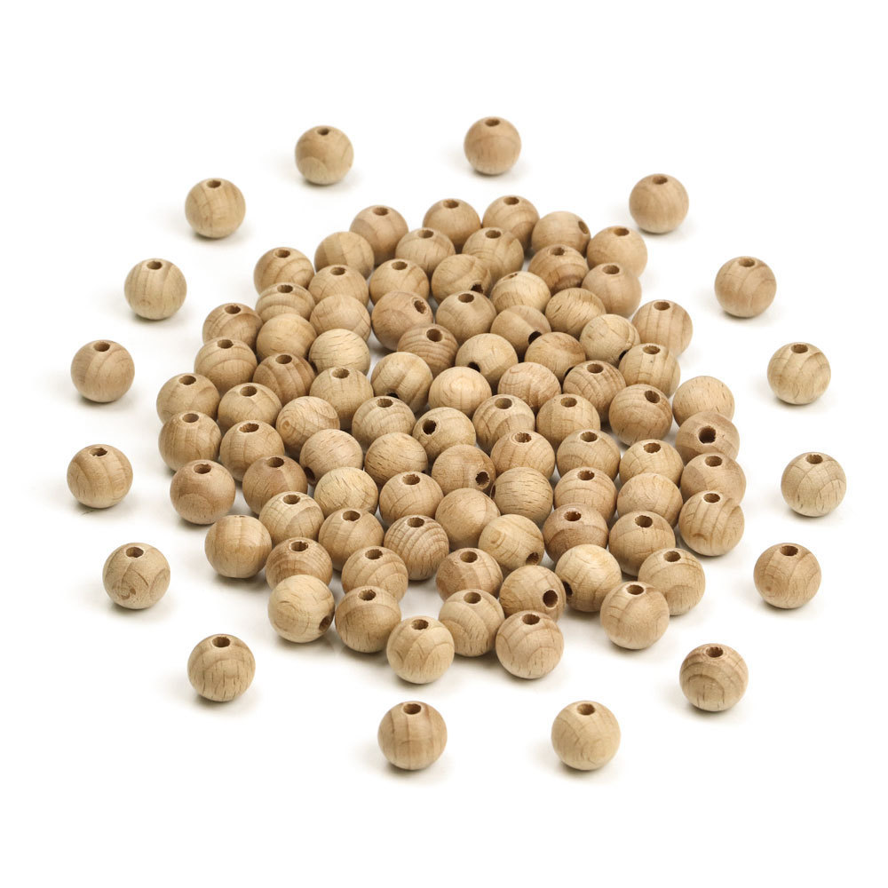 Factory direct beech wood beads hanging ornaments handmade diy accessories bracelet Oval jewelry large hole wooden beads