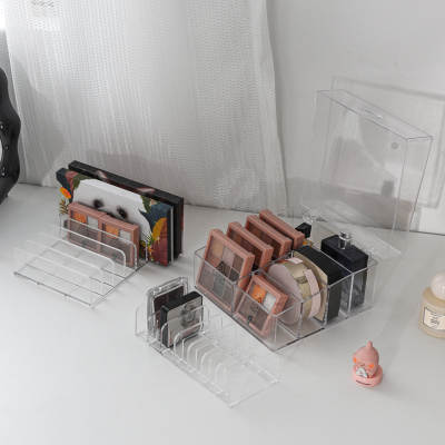 Eyeshadow Tray storage rack transparent acrylic makeup powder cake box cosmetics blush storage rack desktop partition grid