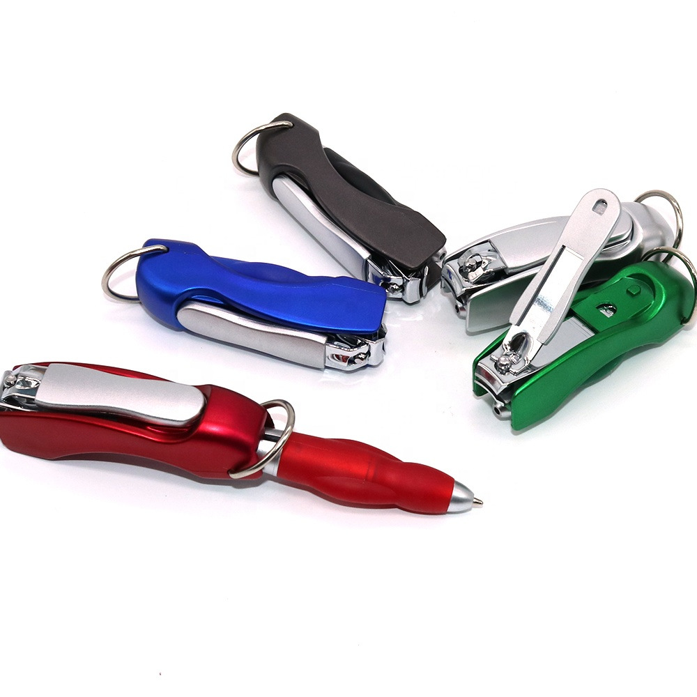 Creative stationery nail clippers ballpoint pen mini folding small pen tool keychain pen multifunctional ballpoint pen