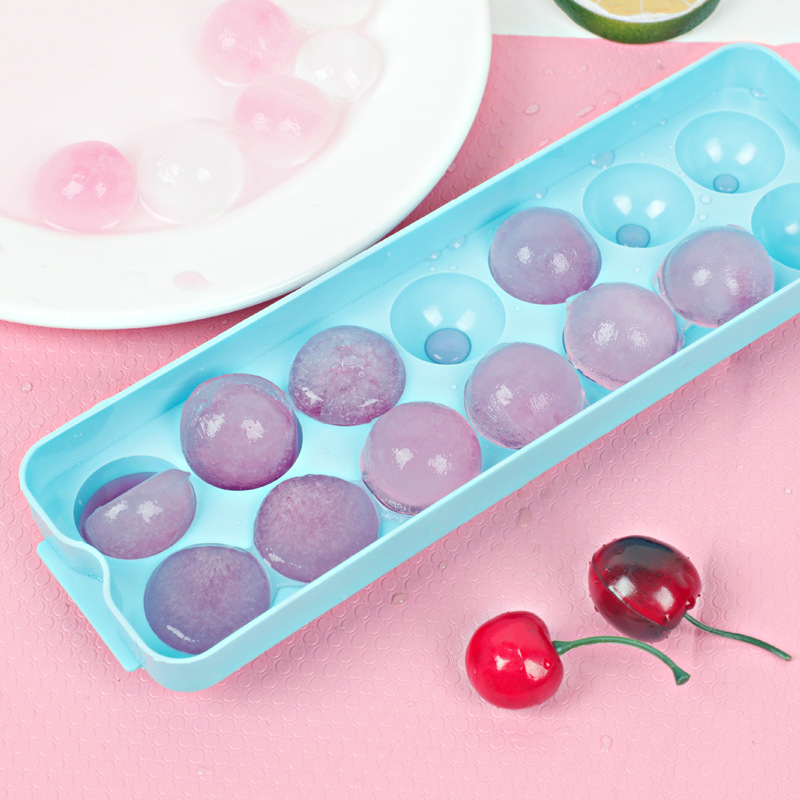 Small ball ice cube 14 grid color plastic ice grid round ice mold small ice ball ball ice box easy demoulding