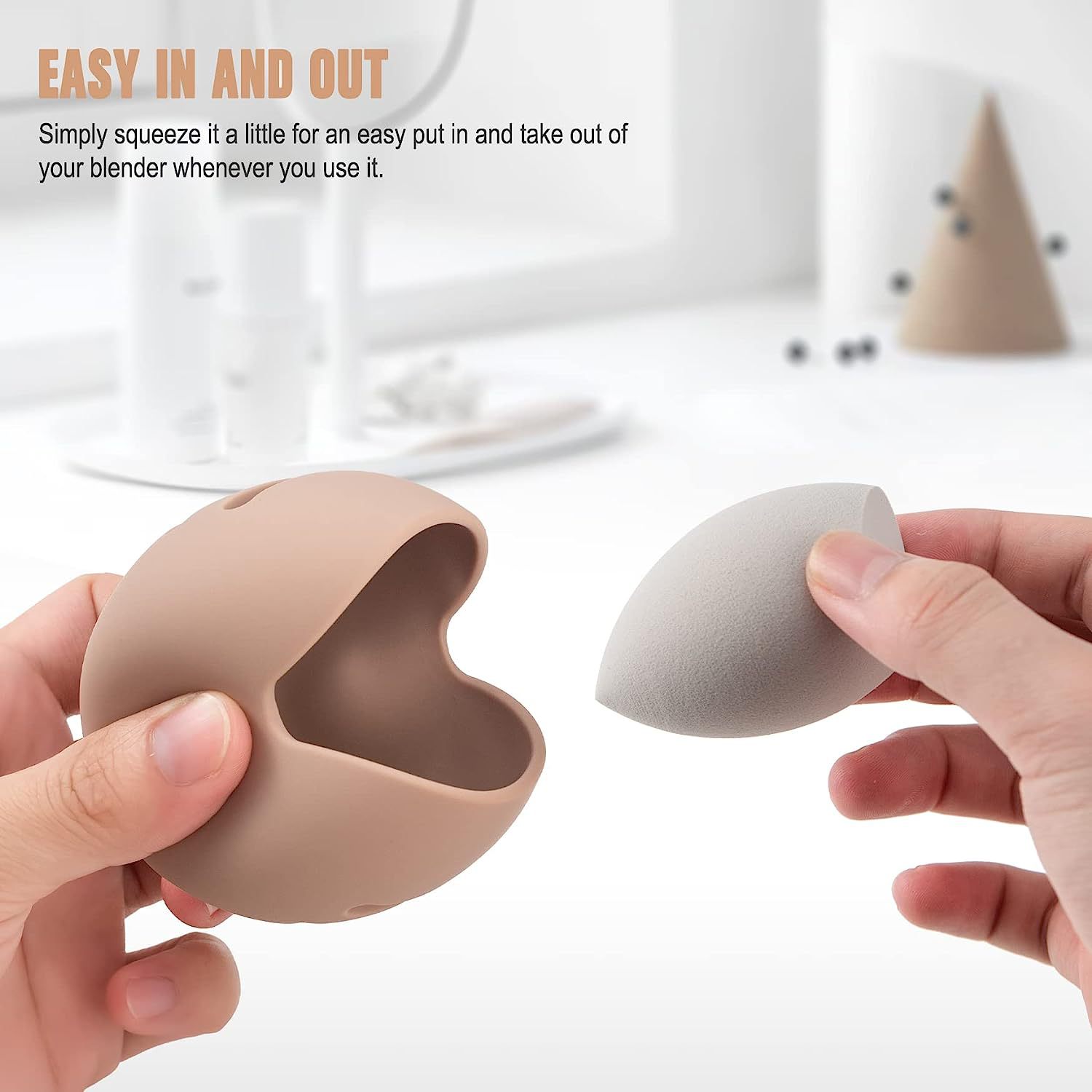 Amazon environmental protection silicone beauty egg storage cover travel portable puff storage box dustproof beauty egg storage device