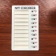 My Chores White White Card