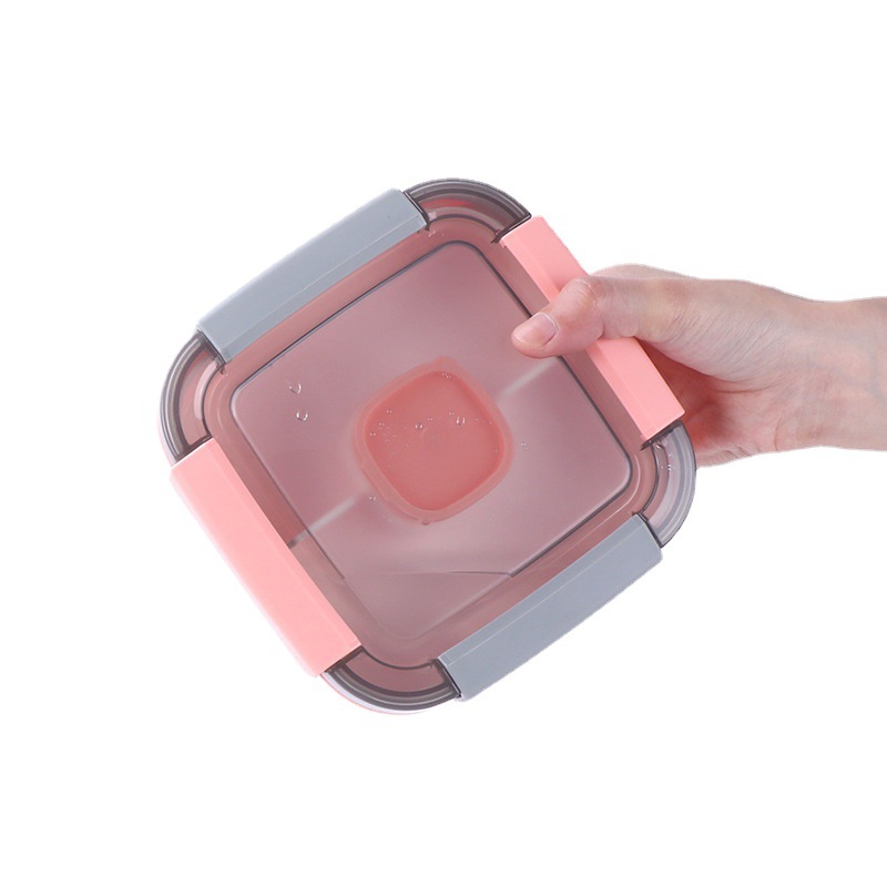 Nordic-style double-layer plastic lunch box small compartment lunch box student portable microwave oven available fresh-keeping box