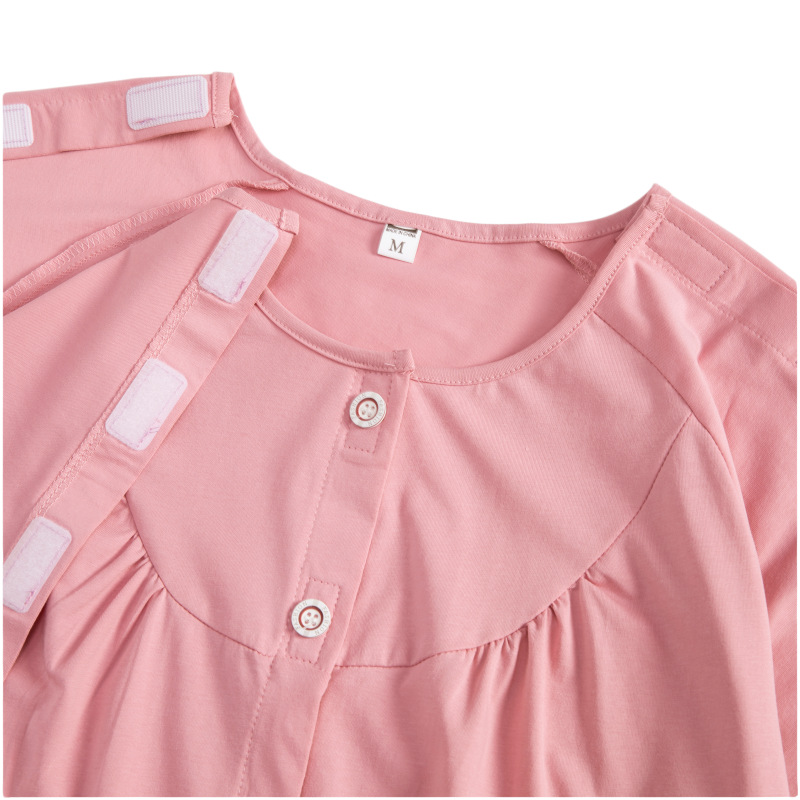 Summer easy-to-wear and take-off patient clothing nursing clothing short-sleeved cotton stroke patient rehabilitation clothing orthopedic fracture patient clothing