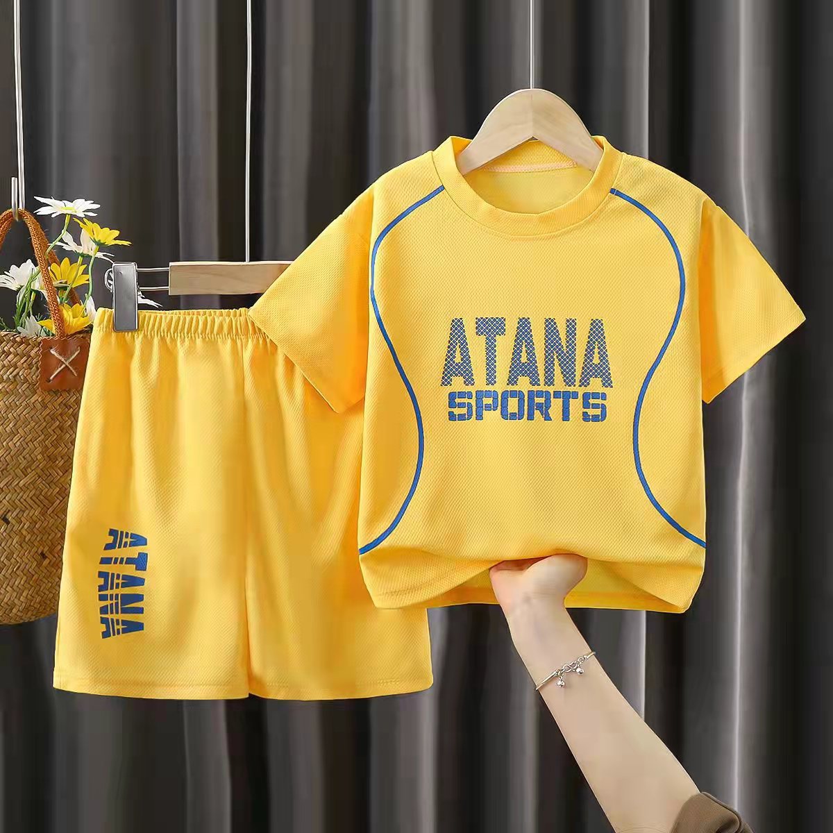 Boys' Quick-drying Clothes Children's Sports Suit Summer Girls' Basketball Suit Small and Medium-sized Children's Short-sleeved Western-style Football Suit