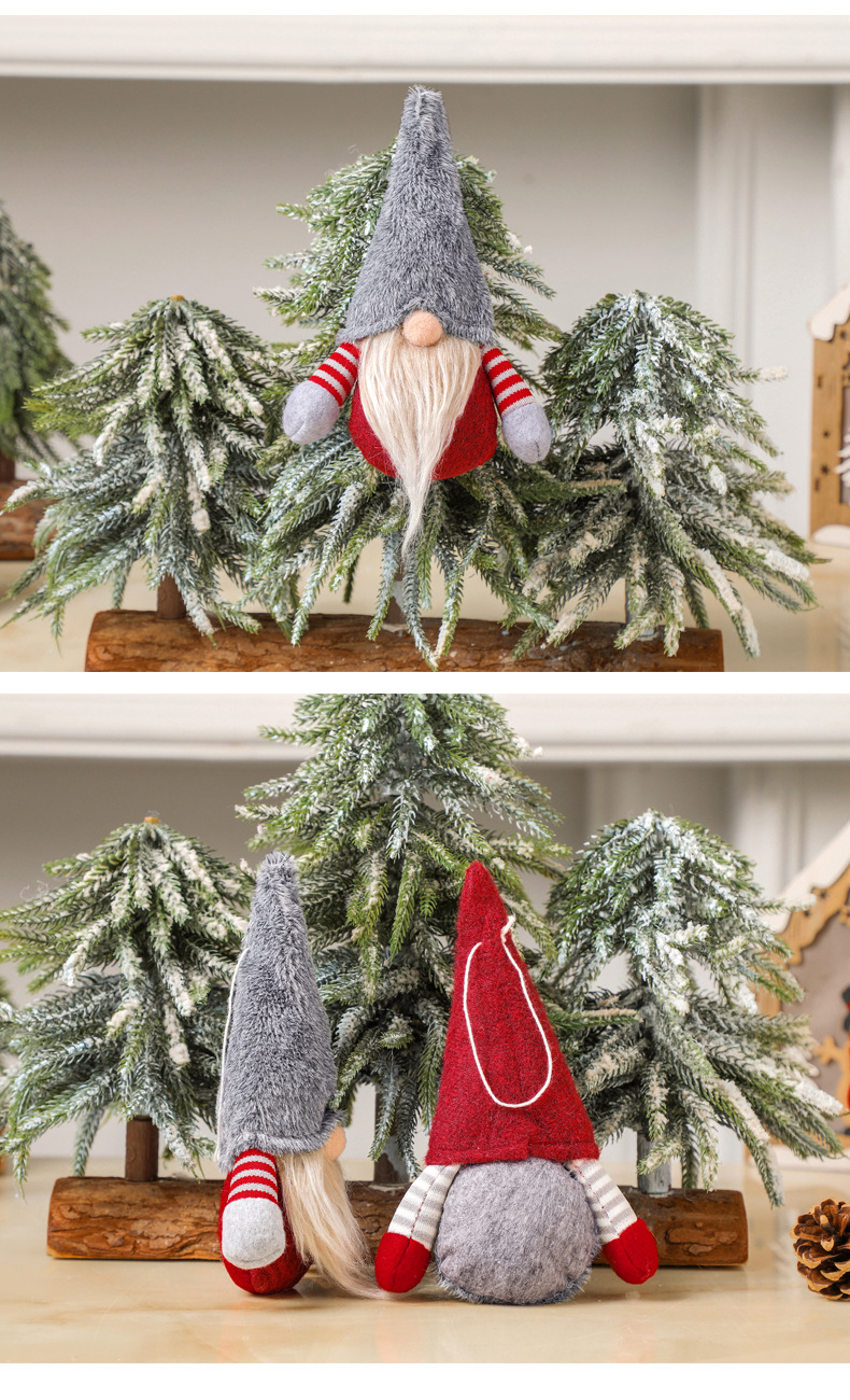 Christmas decoration supplies creative Christmas pendant faceless doll Christmas tree pendant gift doll for the elderly_voghion.com