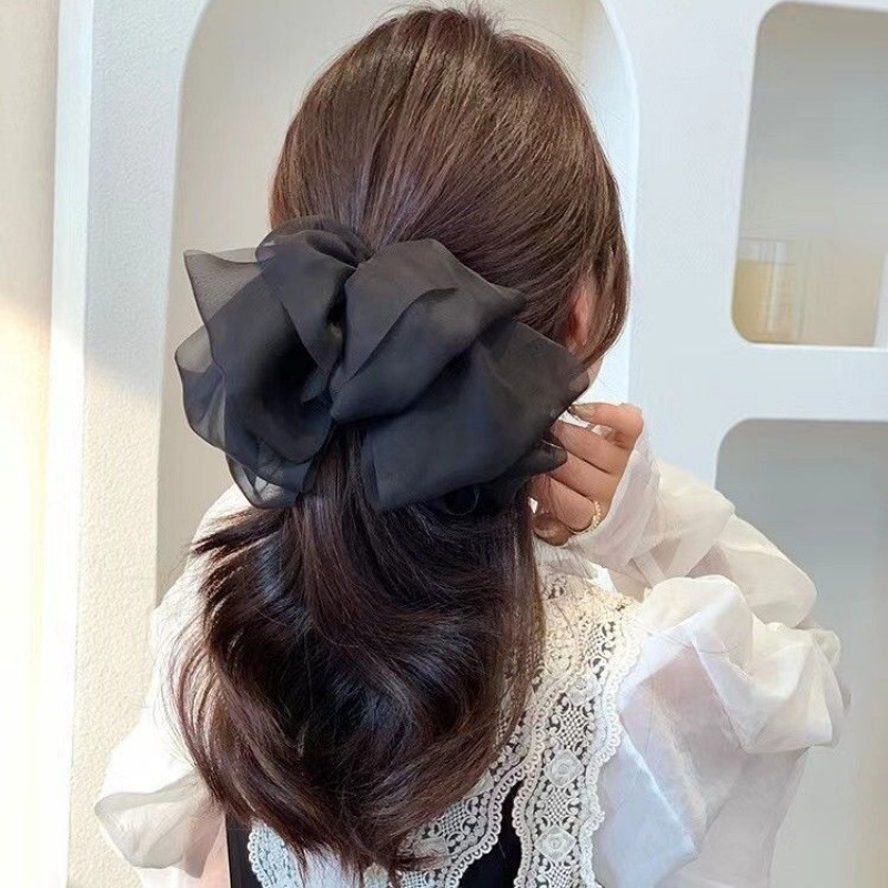 ネット紅のシフォンのスプリングは超仙の大きい蝶結びの髪を挟んで馬尾の女性の後頭部の新型の雲の頭の花の髪飾りを挟みます。|undefined