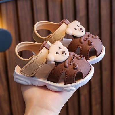 Baby Sandals Summer Baotou Loopy Shoes Breathable Sandals Baby 0-1-2-3 Years Old Non-slip Soft Sole Toddler Shoes