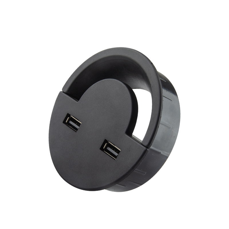 Computer Desktop USB cable box desktop cable box plastic threading box round wire hole cover threading