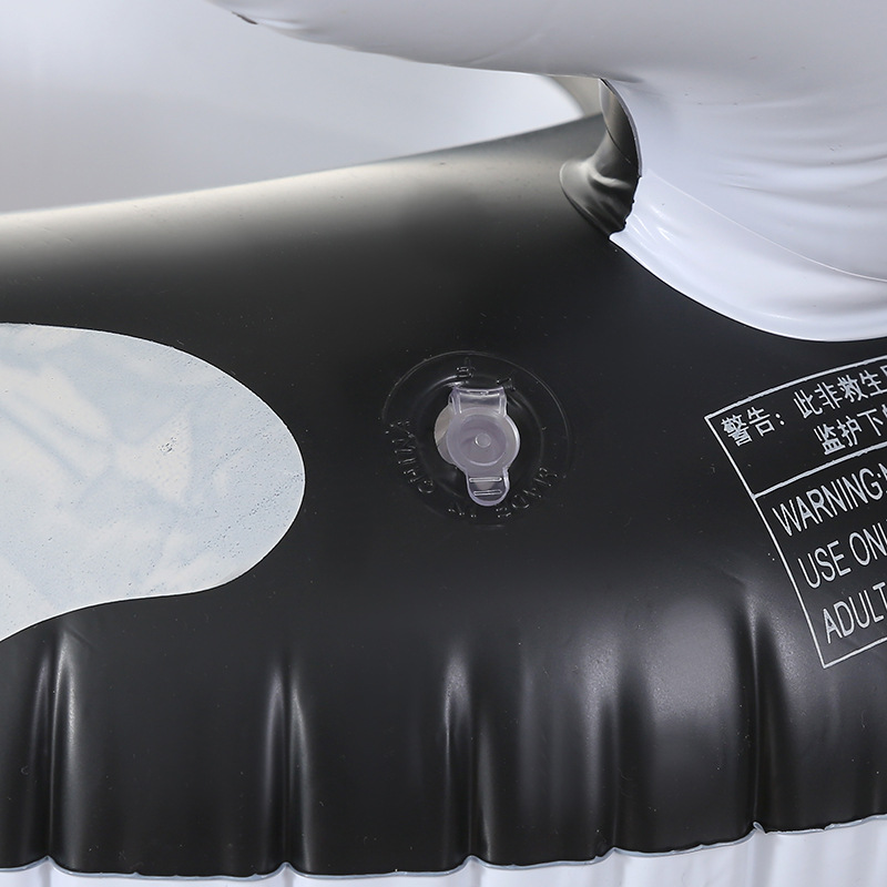 Cartoon environmental protection thickened PVC black shark swimming ring baby seat plastic inflatable children outdoor water park