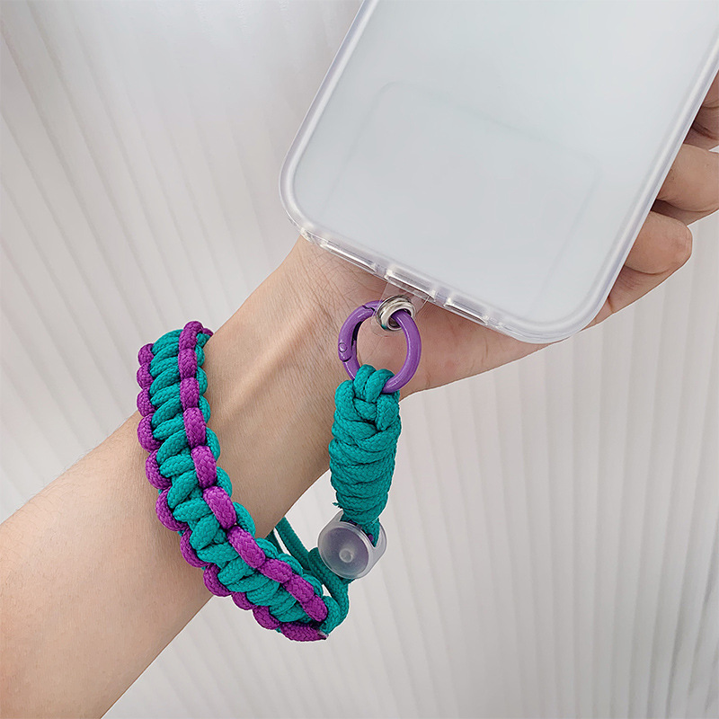 Mobile phone lanyard woven short wrist strap fashionable all-match girls' outdoor sports lanyard strong and durable