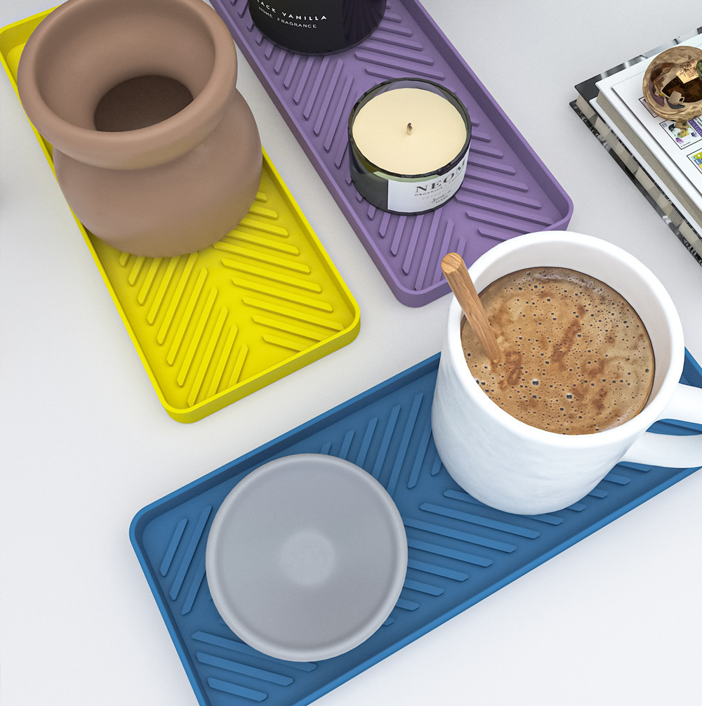 Multifunctional Silicone Storage Mat Coaster Drain Mat Kitchen Cooking Tank Storage Tray Nordic Style Desktop Mat Heat Insulation Mat