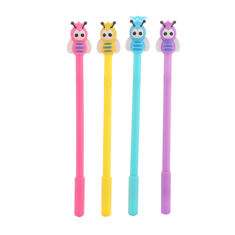 Cute bee-shaped gel pen creative student examination writing pen office stationery needle tube sign pen wholesale