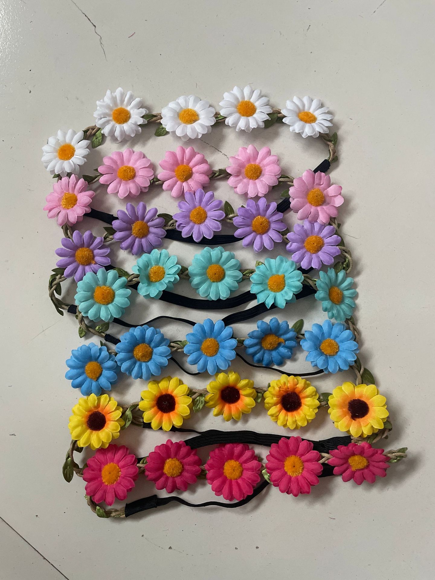 Korean bohemian holiday headdress sunflower braid hair band daisy flower hair accessories for women