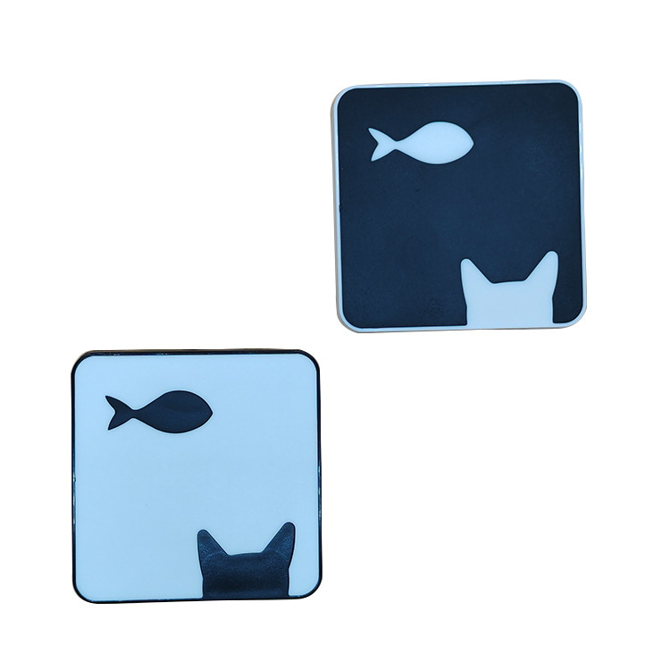 Catfish Screw-free Flip Simple Contact Lens Box Care Box Beauty Pupil Box Companion Box Black and White with ins Style