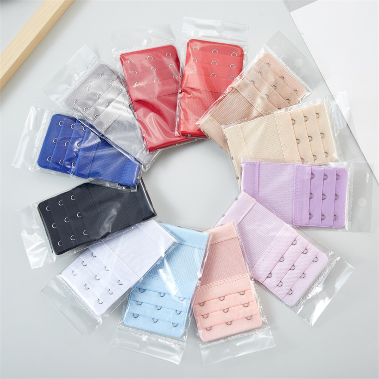 (Individually packaged) elastic three-row three-button stainless steel Bra extension buckle underwear buckle extension buckle