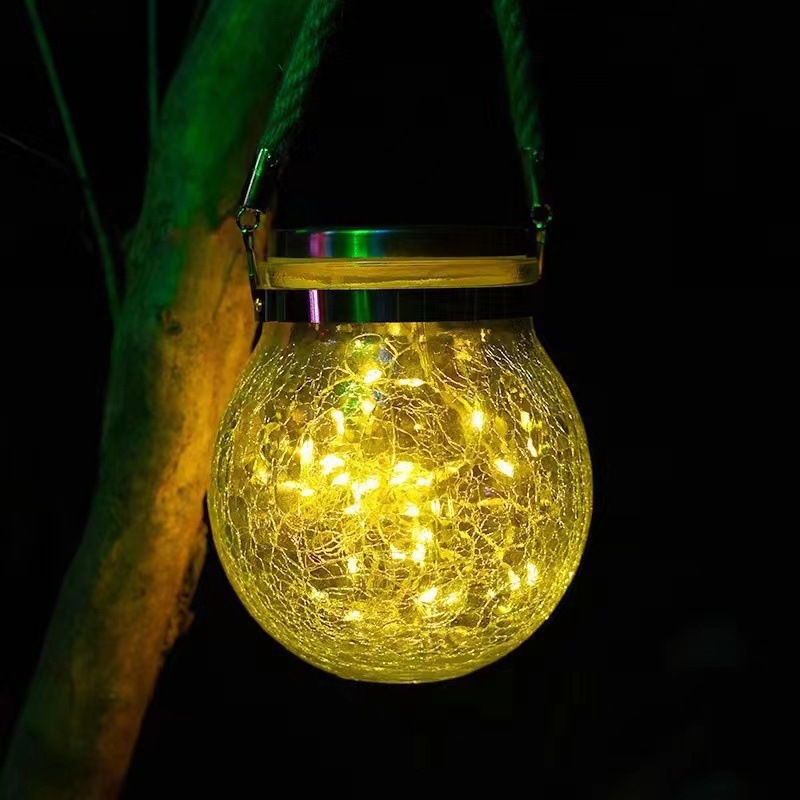 Factory wholesale Amazon outdoor courtyard decoration solar crack bottle light garden light waterproof LED night light