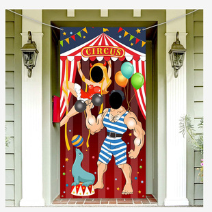 Cross-border supply circus carnival game fun photo Avatar banner Hercules magic show flag