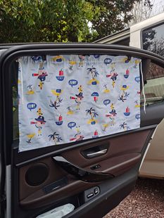 Summer car suction cup sunshade curtain car mesh cartoon pattern curtain General car curtain