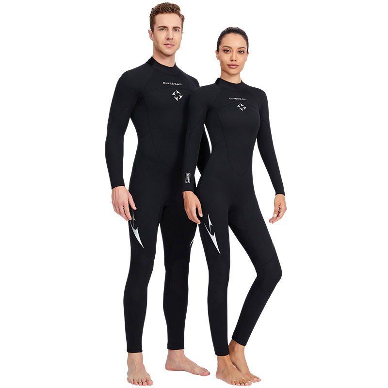 DIVE & SAIL diving suit 3MM men's padded warm diving suit women's one-piece jellyfish suit deep diving surfing winter bathing suit