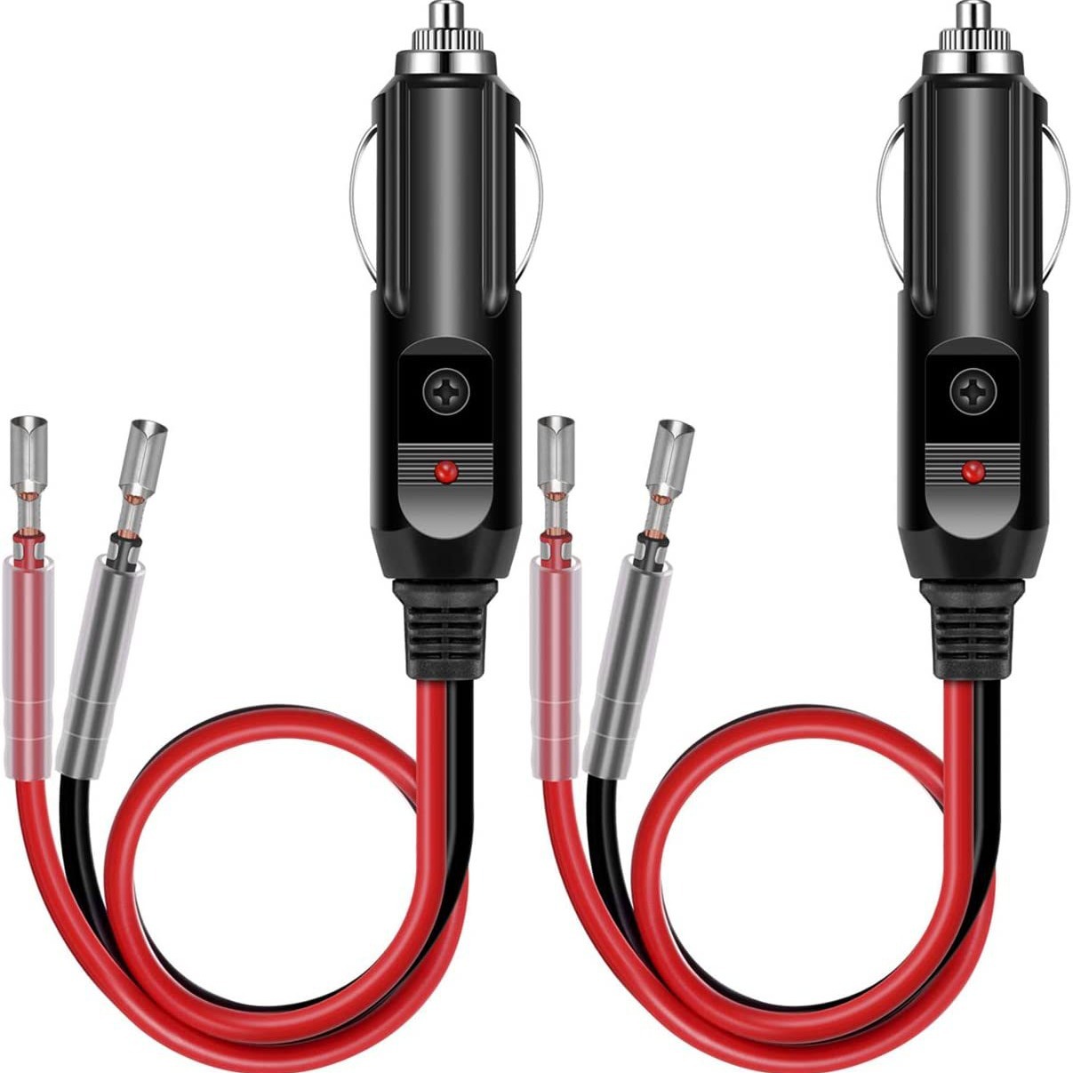 Spot vehicle-mounted cigarette lighter bullet line 12V24V cigarette lighter bullet terminal line 16AWG 30CM