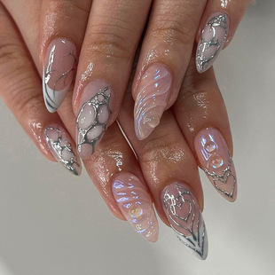 Yiwu nail patch nail piece 3D three-dimensional water ripple wearing nail piece wearing fake nail wholesale