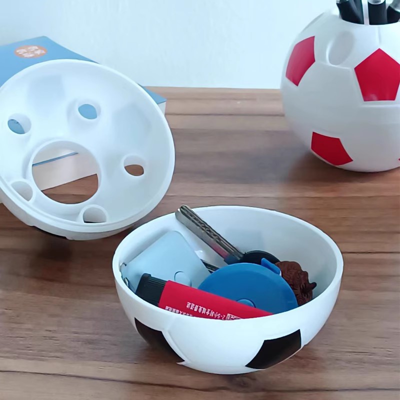 Pen Holder creative round football multi-functional plastic storage box office desktop decoration student kindergarten gift