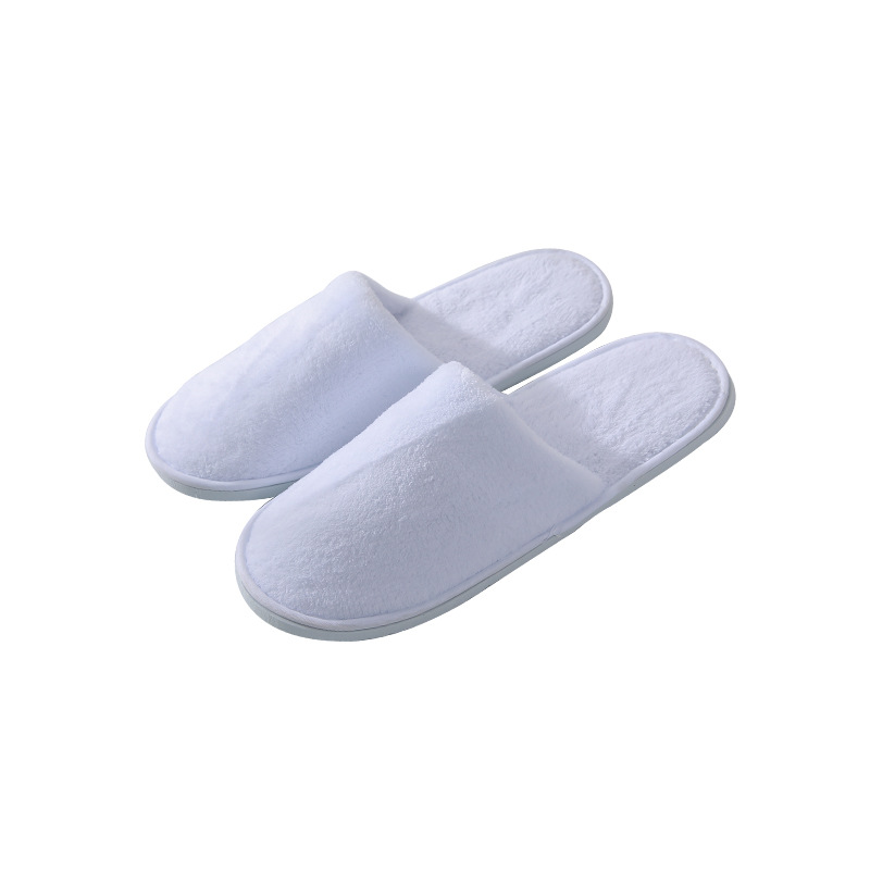 Hotel Hotel disposable supplies guest room slippers logo thickened coral fleece men's and women's autumn and winter hospitality