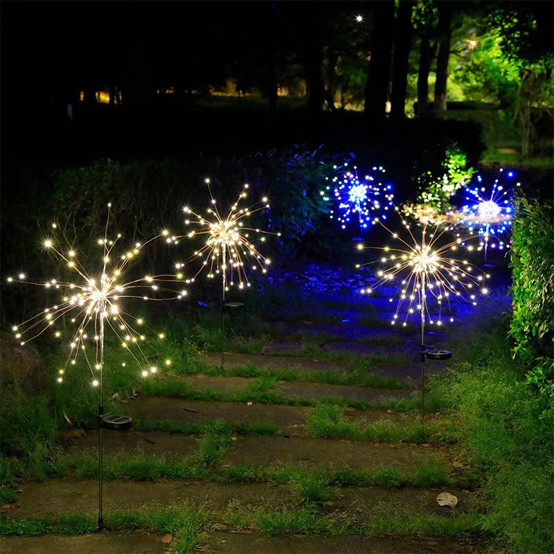 Solar smoke lamp Lawn ground plug Christmas light string outdoor courtyard 0 electricity bill led holiday starry lights