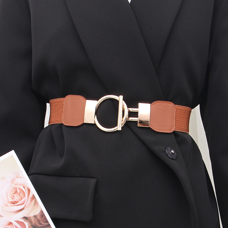 Elastic waist seal women's decorative wide simple waist decoration all-Match belt matching dress coat sweater waist-tight