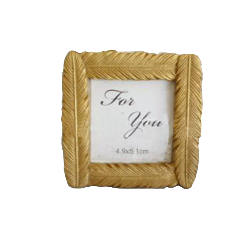 New Recommended Feather Photo Frame Square Creative Resin Photo Frame Retro Photo Frame Wedding Gift Photo Frame