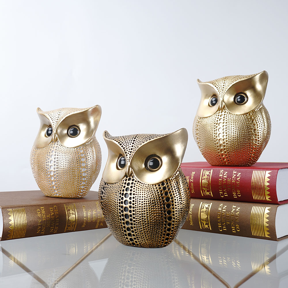 Nordic style simple light luxury resin owl ornaments home living room TV cabinet simulated animal decorative crafts