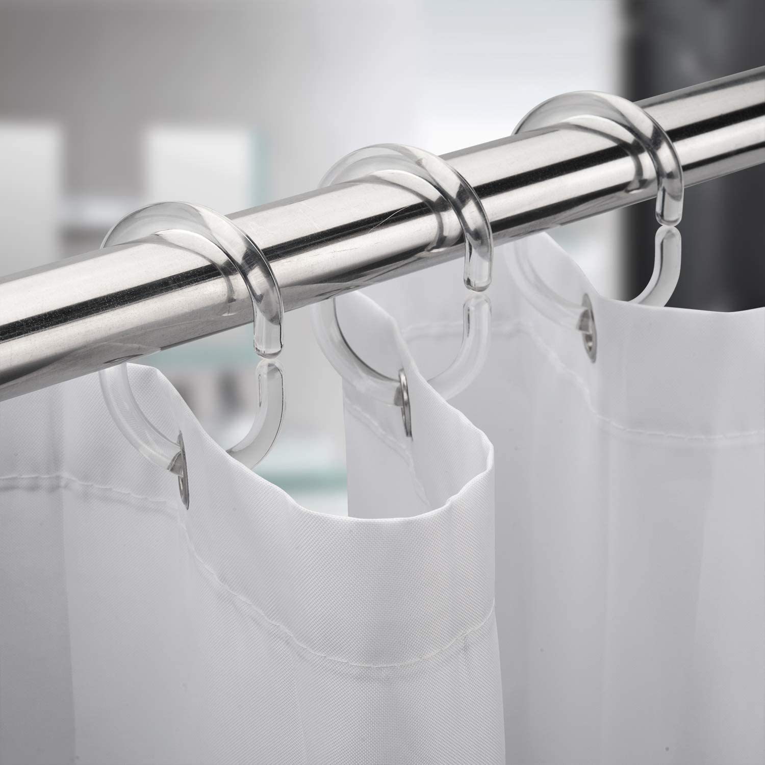 Transparent shower curtain hook C- shaped pure transparent C- shaped boxed hook shower curtain ring accessories 12 PCs/box