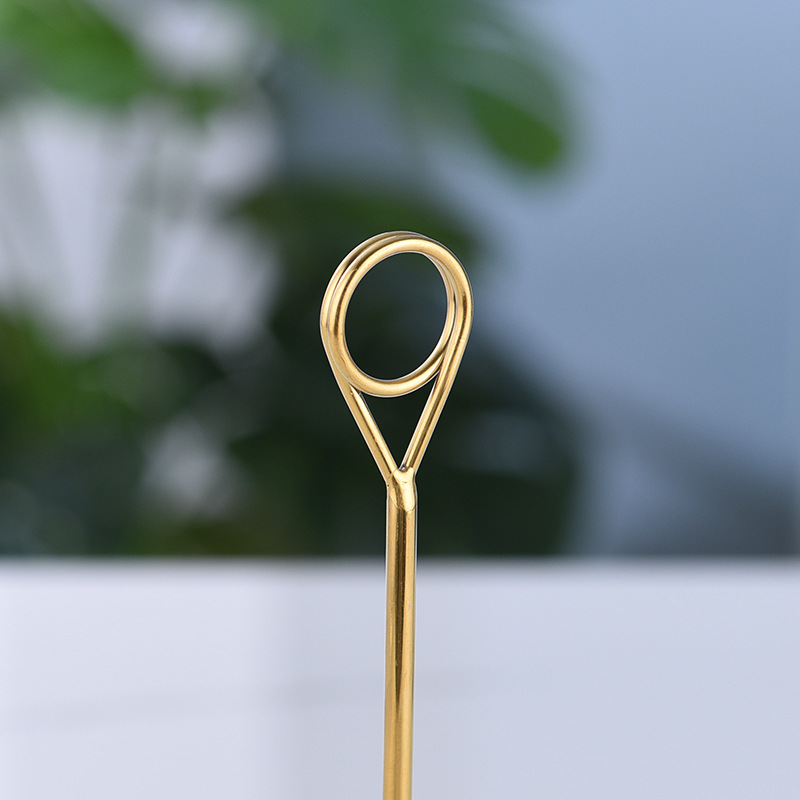 Stainless steel meal card holder round hotel seat card table number plate price table card menu clip number clip wedding sign