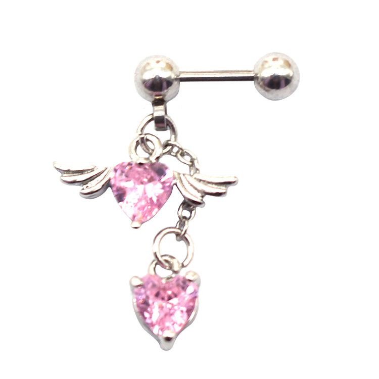 Gaby Europe and the United States cross-border heart-shaped wings ear bone nails Angel Wings earrings earrings pendant earrings factory spot
