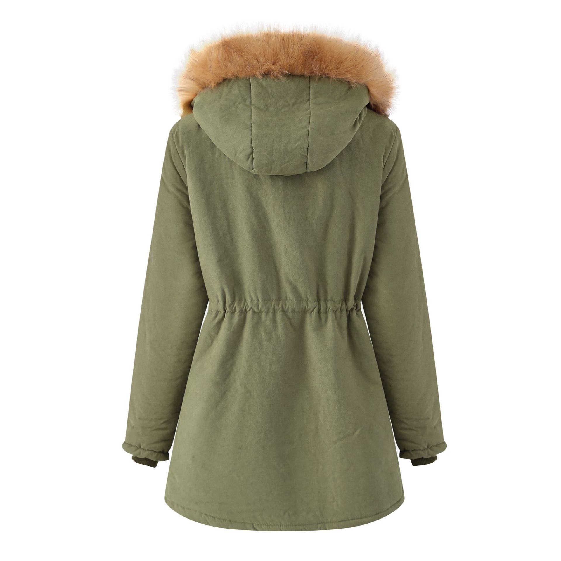 2023 Autumn and Winter Cross-border Women's Thickened Lamb Velvet Cotton-padded Clothes Women's Loose Women's Cotton-padded Clothes Detachable Cap and Velvet Jacket