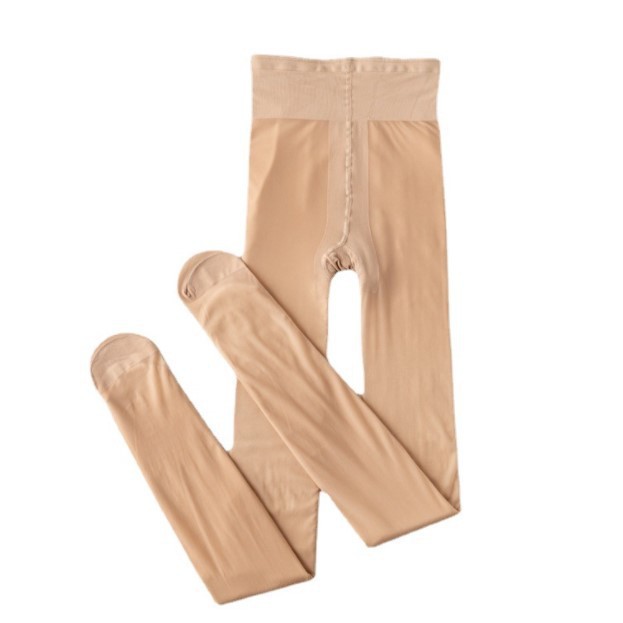 Double Layer Light Leg Artifact Naked Feeling Natural Thickened Silk Stockings Women's Autumn and Winter fleece-lined Base Pantyhose Anti-hook Silk Water Light Stockings