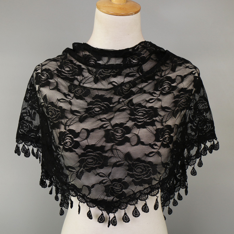 Hot Sale Lace Triangle Towel Hollow Korean Triangle Scarf Women's Foreign Trade Hot Sale Summer Sunscreen Decorative Head Yarn