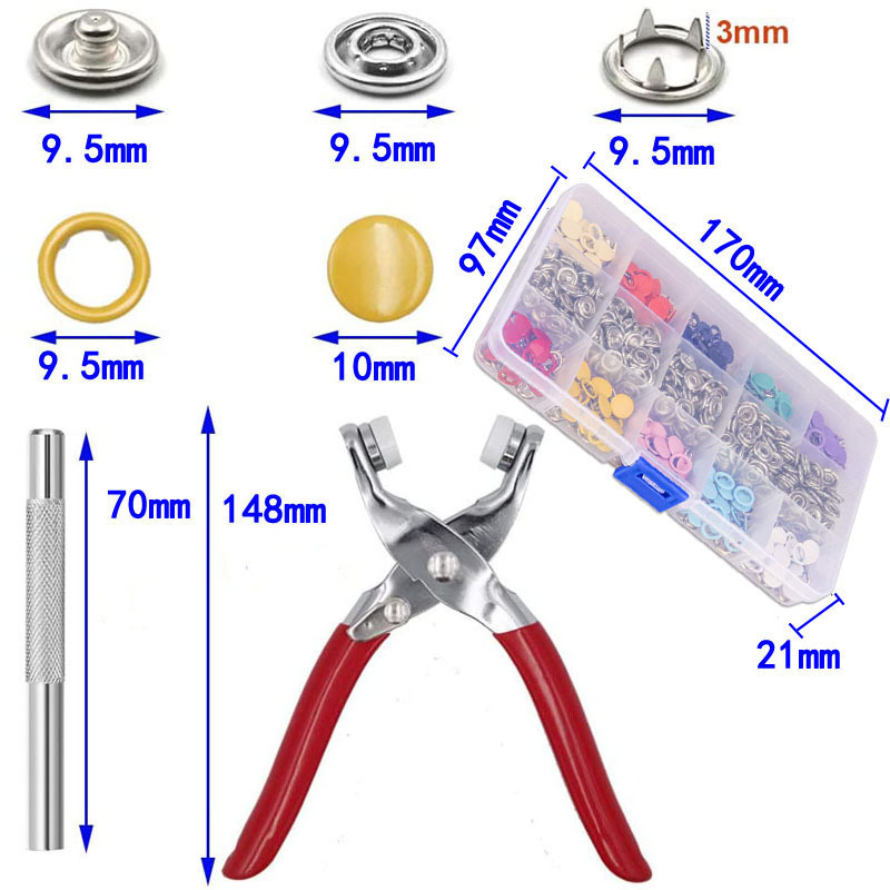 Hand-pressed seamless invisible five-claw buckle metal color five-claw buckle installation tool baby children's clothing buckle shirt button