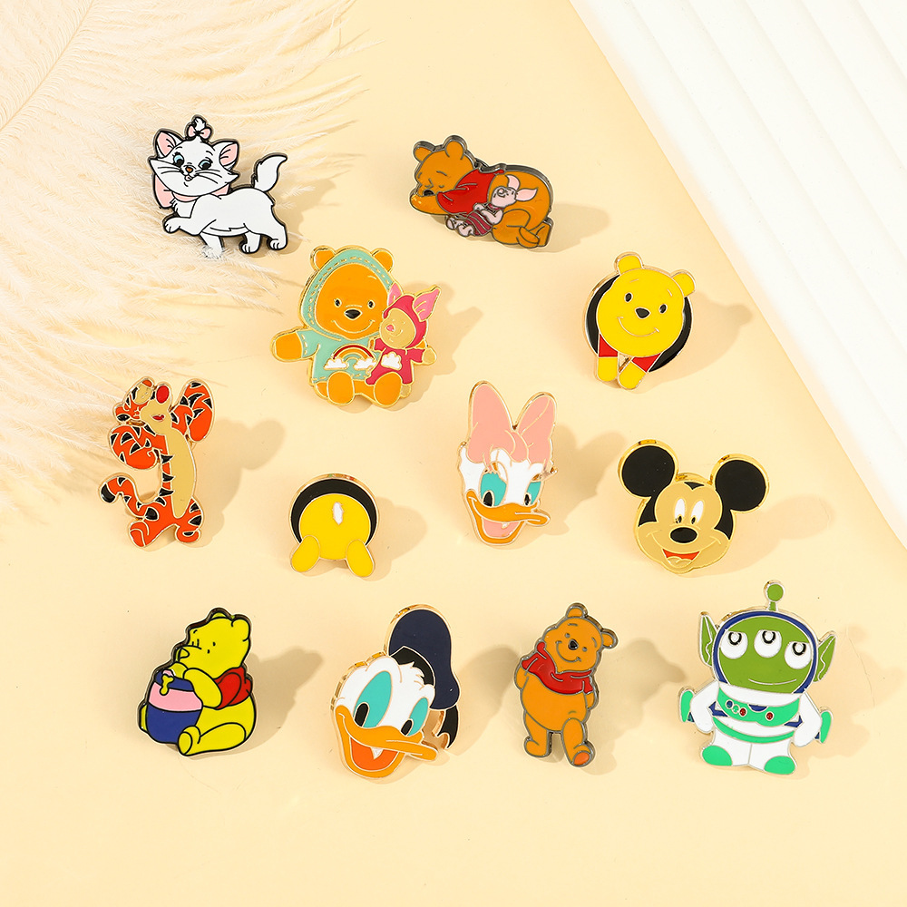 Cross-border Explosions Stitch Brooch Cartoon Animation Winnie the Pooh Black Witch Tigger Badge Pin